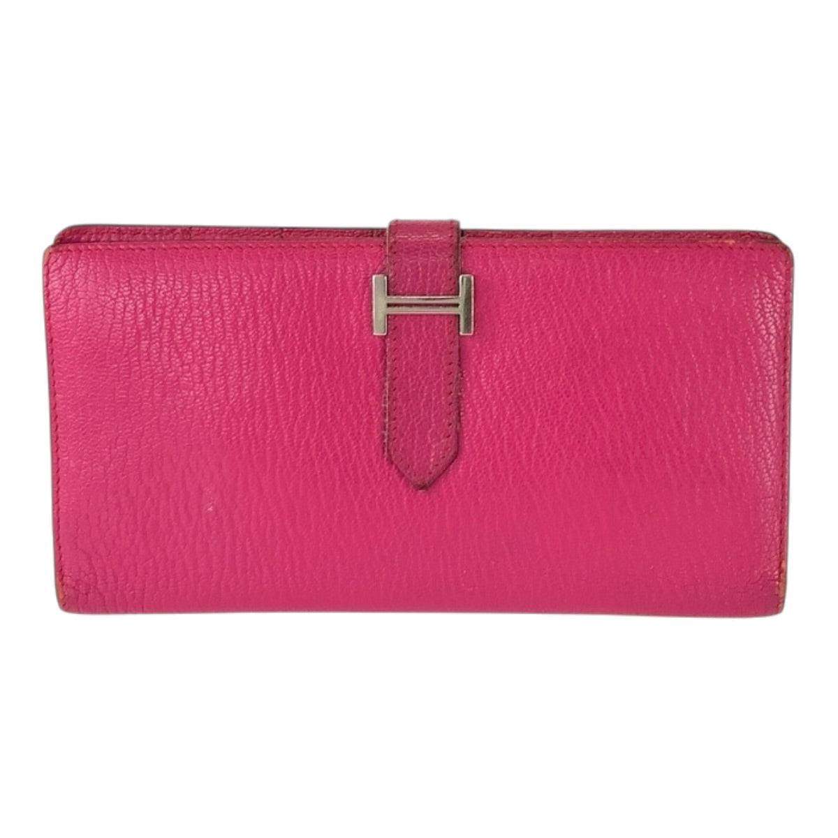 26343
HERMES エルメス ベアン クラシック ローズティリアン ピンク シェーブル 長財布 ロングウォレット □K刻印 レディース AB35