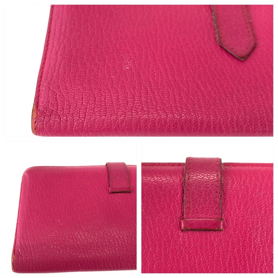 26343
HERMES エルメス ベアン クラシック ローズティリアン ピンク シェーブル 長財布 ロングウォレット □K刻印 レディース AB35