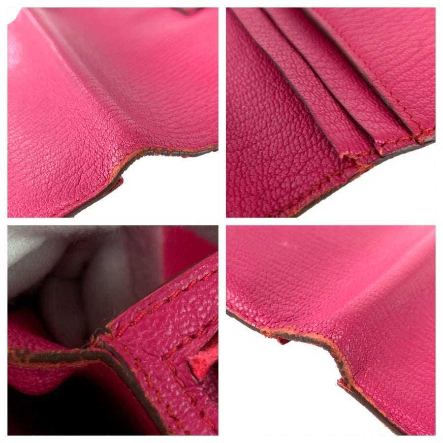 26343
HERMES エルメス ベアン クラシック ローズティリアン ピンク シェーブル 長財布 ロングウォレット □K刻印 レディース AB35