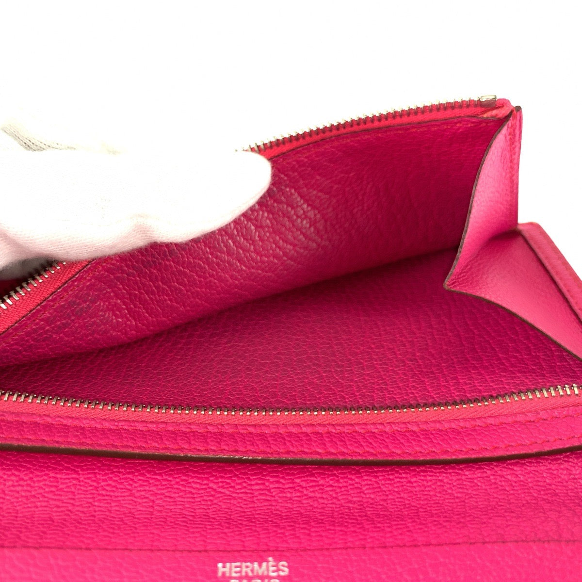 26343
HERMES エルメス ベアン クラシック ローズティリアン ピンク シェーブル 長財布 ロングウォレット □K刻印 レディース AB35