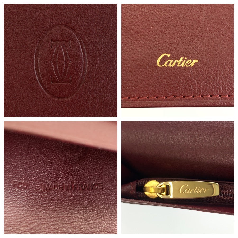 26344
CARTIER カルティエ マストライン ワインレッド ゴールド金具 レザー 長財布 ロングウォレット レディース AB16