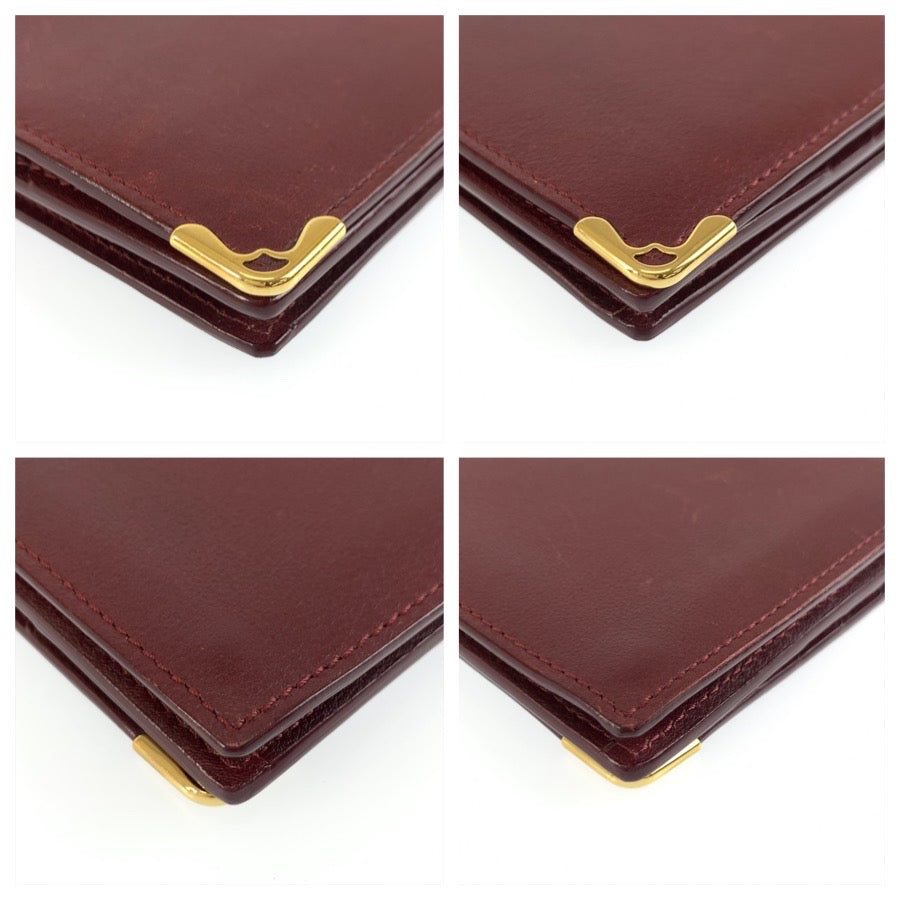 26344
CARTIER カルティエ マストライン ワインレッド ゴールド金具 レザー 長財布 ロングウォレット レディース AB16