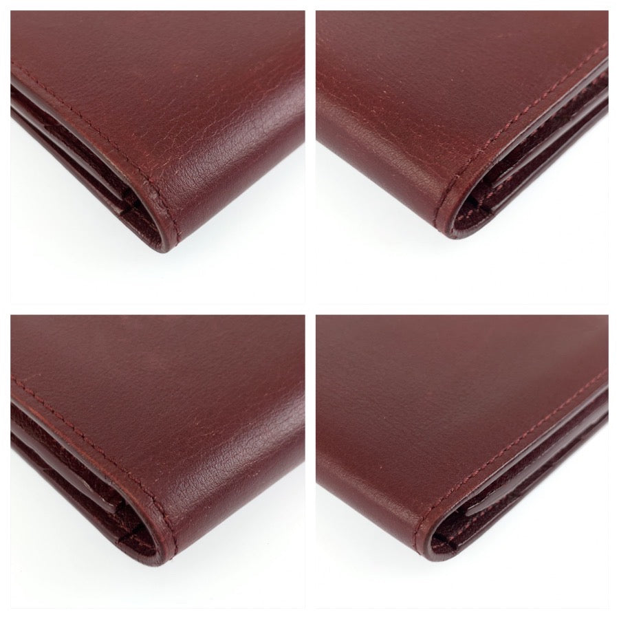26344
CARTIER カルティエ マストライン ワインレッド ゴールド金具 レザー 長財布 ロングウォレット レディース AB16