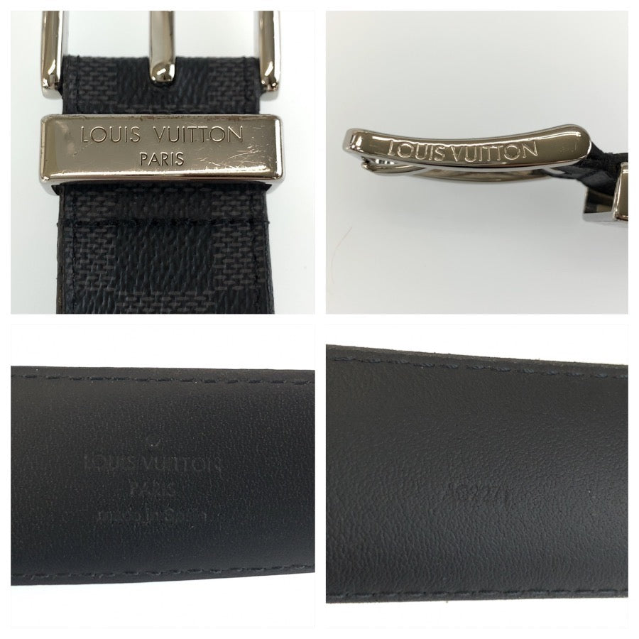 26345
LOUIS VUITTON ルイ ヴィトン ダミエ グラフィット サンチュール ポンヌフ 100cm/40インチ ブラック シルバー金具 PVC M9402 ベルト メンズ B9