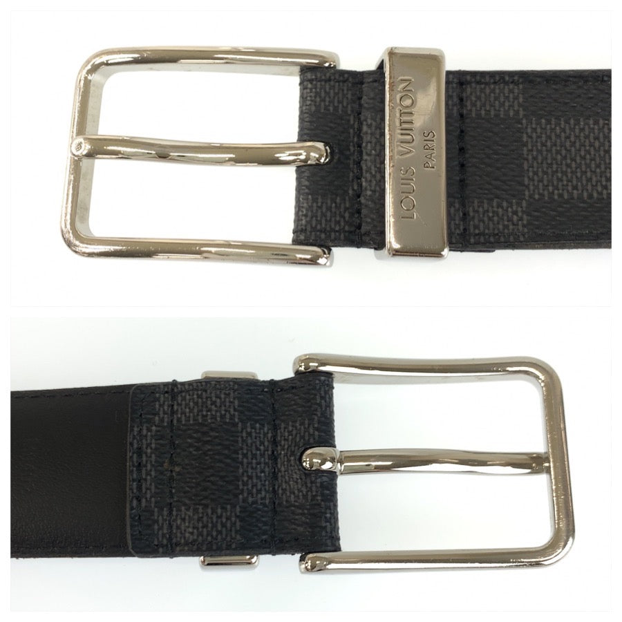 26345
LOUIS VUITTON ルイ ヴィトン ダミエ グラフィット サンチュール ポンヌフ 100cm/40インチ ブラック シルバー金具 PVC M9402 ベルト メンズ B9