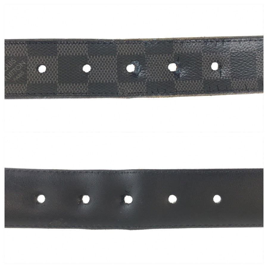 26345
LOUIS VUITTON ルイ ヴィトン ダミエ グラフィット サンチュール ポンヌフ 100cm/40インチ ブラック シルバー金具 PVC M9402 ベルト メンズ B9