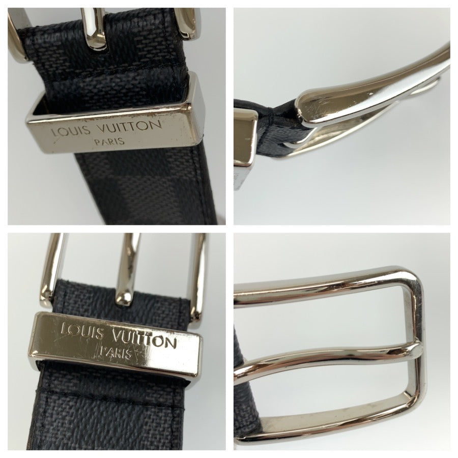 26345
LOUIS VUITTON ルイ ヴィトン ダミエ グラフィット サンチュール ポンヌフ 100cm/40インチ ブラック シルバー金具 PVC M9402 ベルト メンズ B9