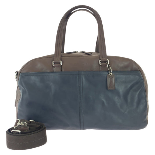 26346
COACH コーチ レキシントン 2way ネイビー ブラウン シルバー金具 レザー F70668 ボストンバッグ ショルダーバッグ メンズ ABP22