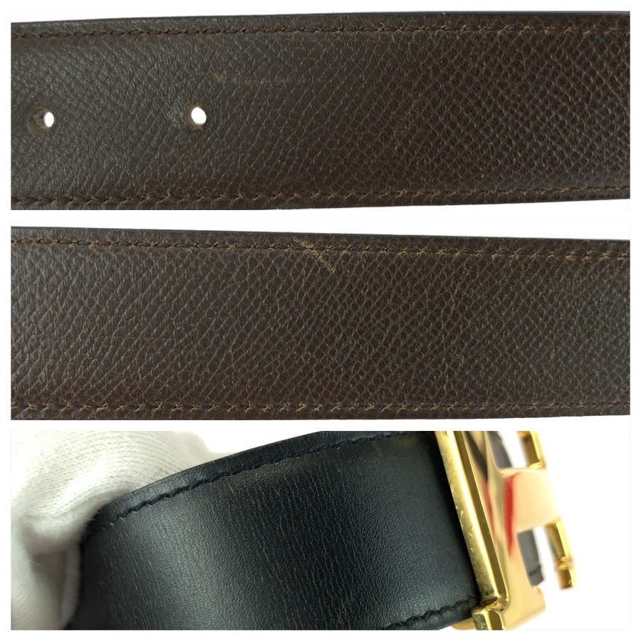 26348
HERMES エルメス コンスタンス Hバックル リバーシブル 65cm/25.6インチ ノワール ブラック ブラウン ボックスカーフ / トリヨンクレマンス ベルト □B刻印 レディース AB30