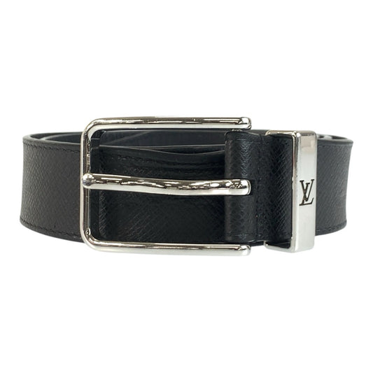 26351
LOUIS VUITTON ルイヴィトン タイガ ベルト ポンヌフ 85cm/34インチ ブラック 黒 シルバー金具 レザー M8201 ベルト メンズ AB16