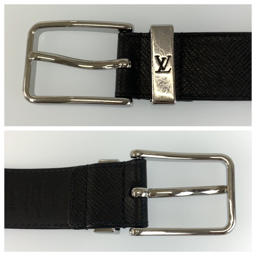 26351
LOUIS VUITTON ルイヴィトン タイガ ベルト ポンヌフ 85cm/34インチ ブラック 黒 シルバー金具 レザー M8201 ベルト メンズ AB16