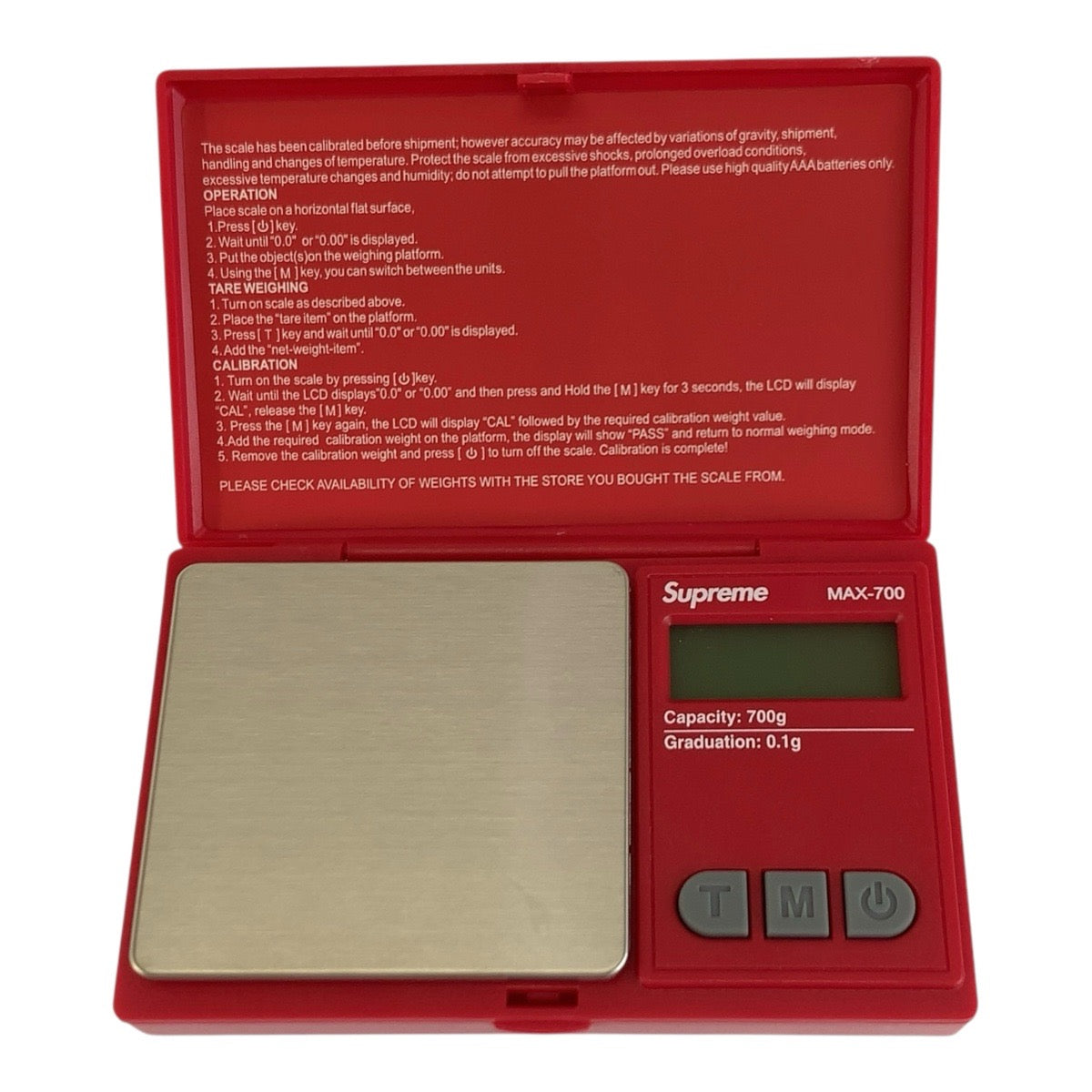 26366
Supreme シュプリーム MAX-700 Digital Scale レッド プラスチック / ステンレス デジタルスケール 計り メンズ SA