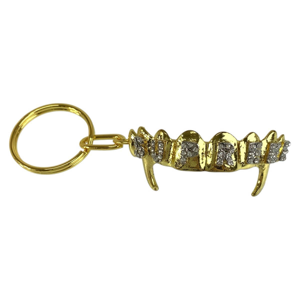 26372
Supreme シュプリーム Fronts Keychain ゴールド メッキ / ラインストーン キーホルダー キーリング メンズ A