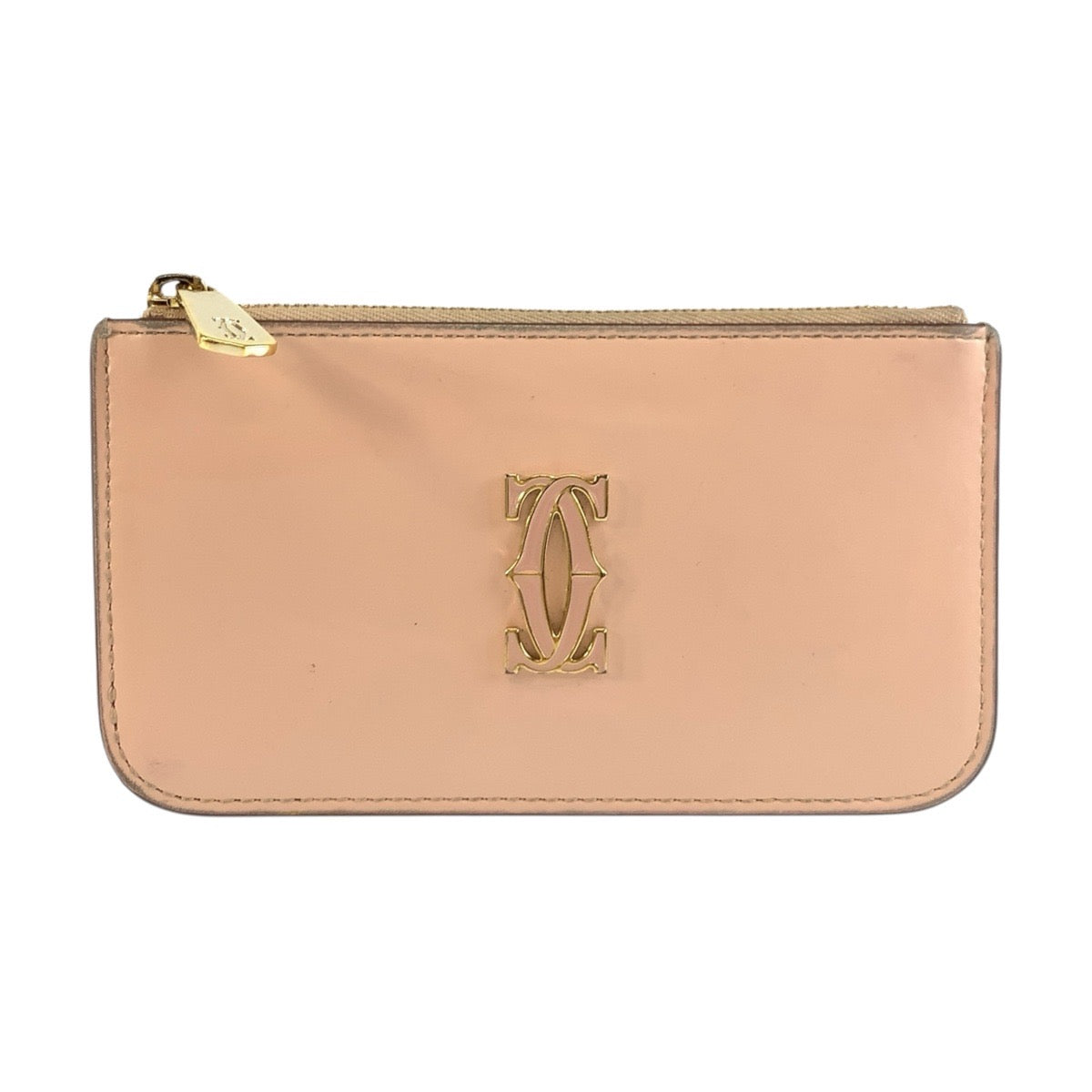 26384
CARTIER カルティエ ドゥーブルC ドゥ カルティエ ピンクベージュ ゴールド金具 レザー コインケース フラグメントケース レディース AB15