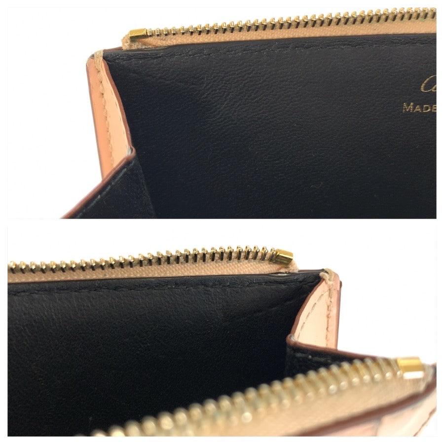26384
CARTIER カルティエ ドゥーブルC ドゥ カルティエ ピンクベージュ ゴールド金具 レザー コインケース フラグメントケース レディース AB15