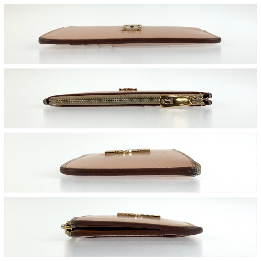 26384
CARTIER カルティエ ドゥーブルC ドゥ カルティエ ピンクベージュ ゴールド金具 レザー コインケース フラグメントケース レディース AB15
