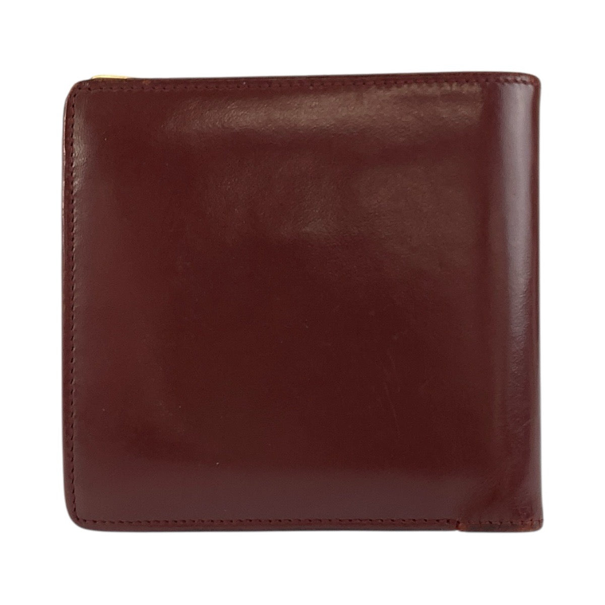 26385
CARTIER カルティエ マストライン ワインレッド ゴールド金具 レザー 折財布 コンパクトウォレット メンズ AB14