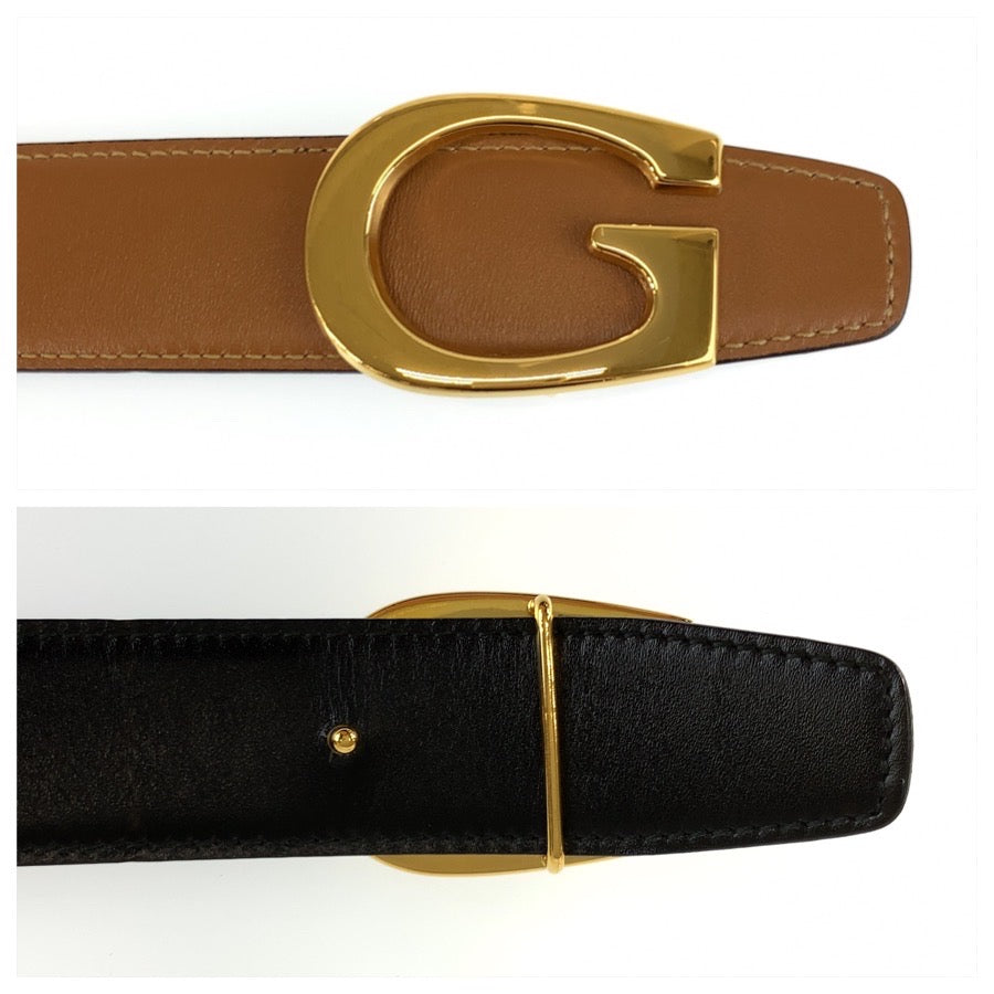 26388
GUCCI グッチ 70cm/28インチ ブラウン ブラック ゴールド金具 レザー 036 2854 0956 ベルト リバーシブルベルト レディース ABP14