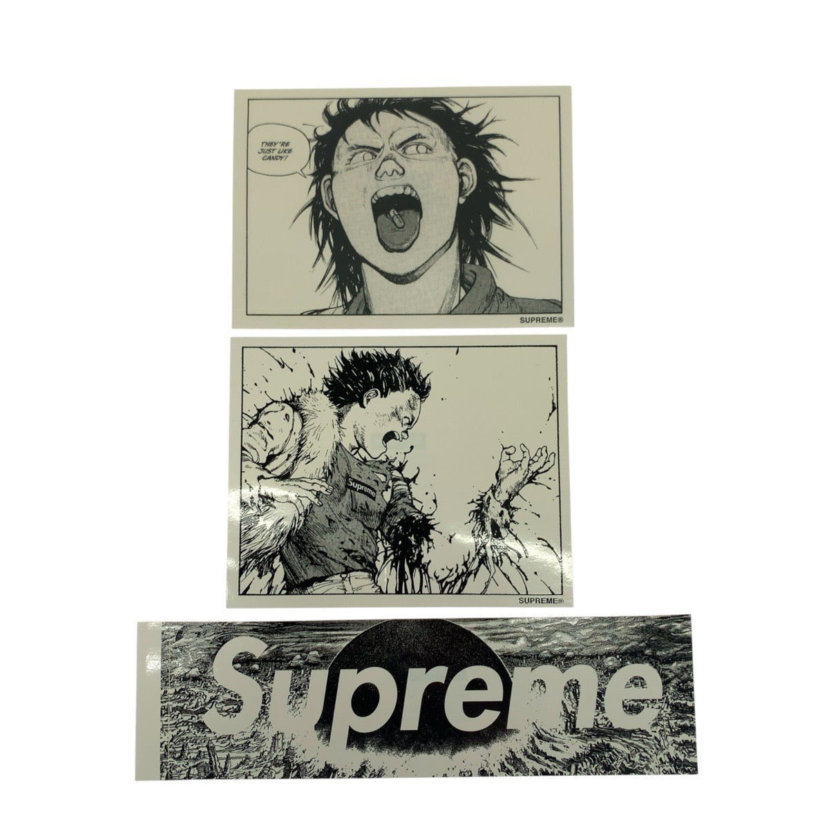 26408
Supreme シュプリーム Supreme×AKIRA コラボレーションステッカー3枚セット ホワイト ブラック ビニール その他小物 メンズ S