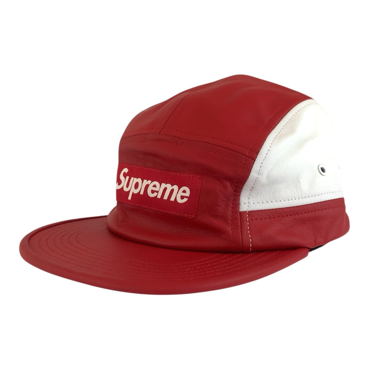 26421
Supreme シュプリーム 2-Tone Leather Camp Cap レッド ホワイト レザー キャップ 帽子 メンズ SA
