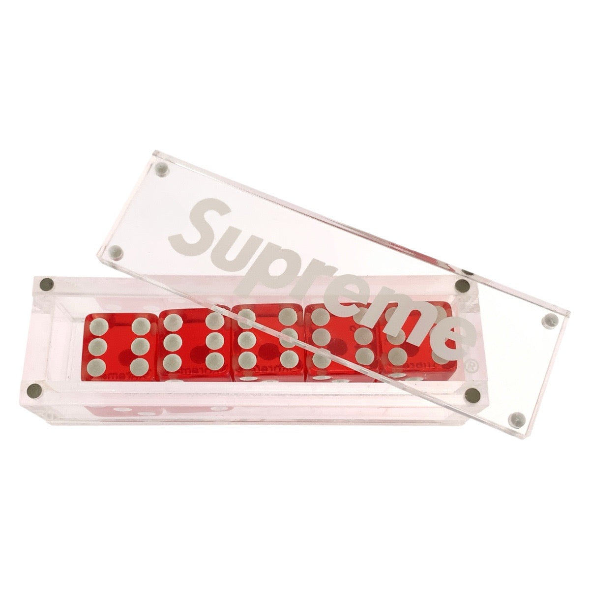 26434
Supreme シュプリーム Supreme Dice Set レッド ホワイト クリア アクリル サイコロ レディース AB