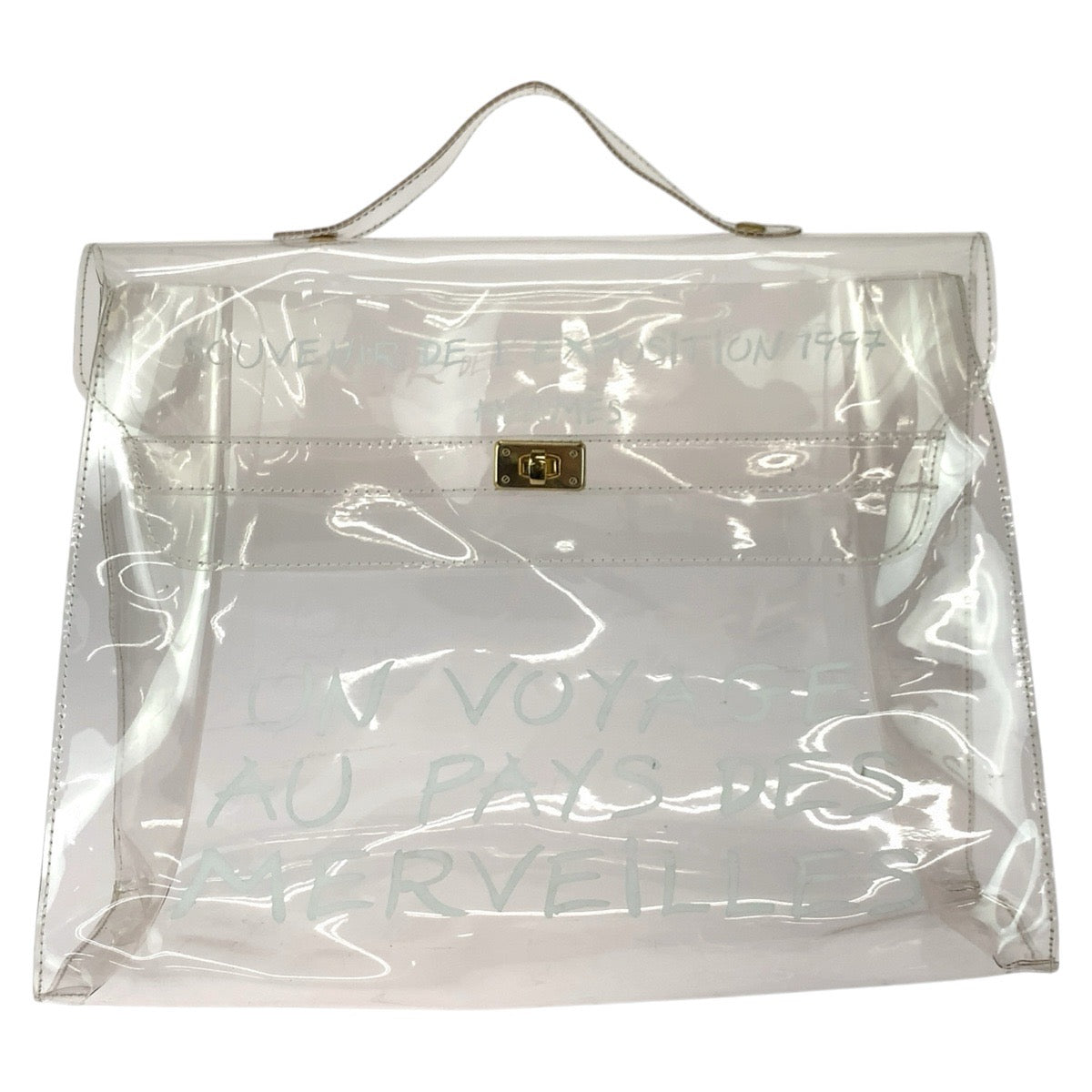 26339
HERMES エルメス ビニールケリー クリア ホワイト ゴールド金具 PVC / ビニール / メッキ ハンドバッグ レディース ABP38