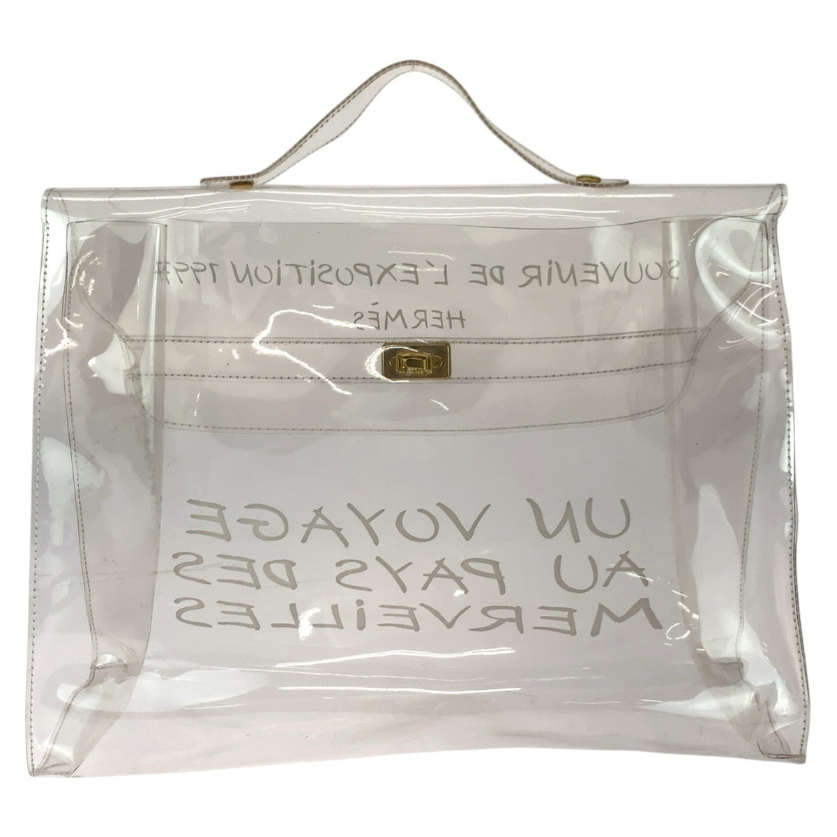 26339
HERMES エルメス ビニールケリー クリア ホワイト ゴールド金具 PVC / ビニール / メッキ ハンドバッグ レディース ABP38
