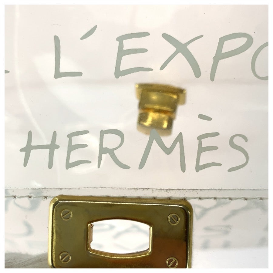 26339
HERMES エルメス ビニールケリー クリア ホワイト ゴールド金具 PVC / ビニール / メッキ ハンドバッグ レディース ABP38