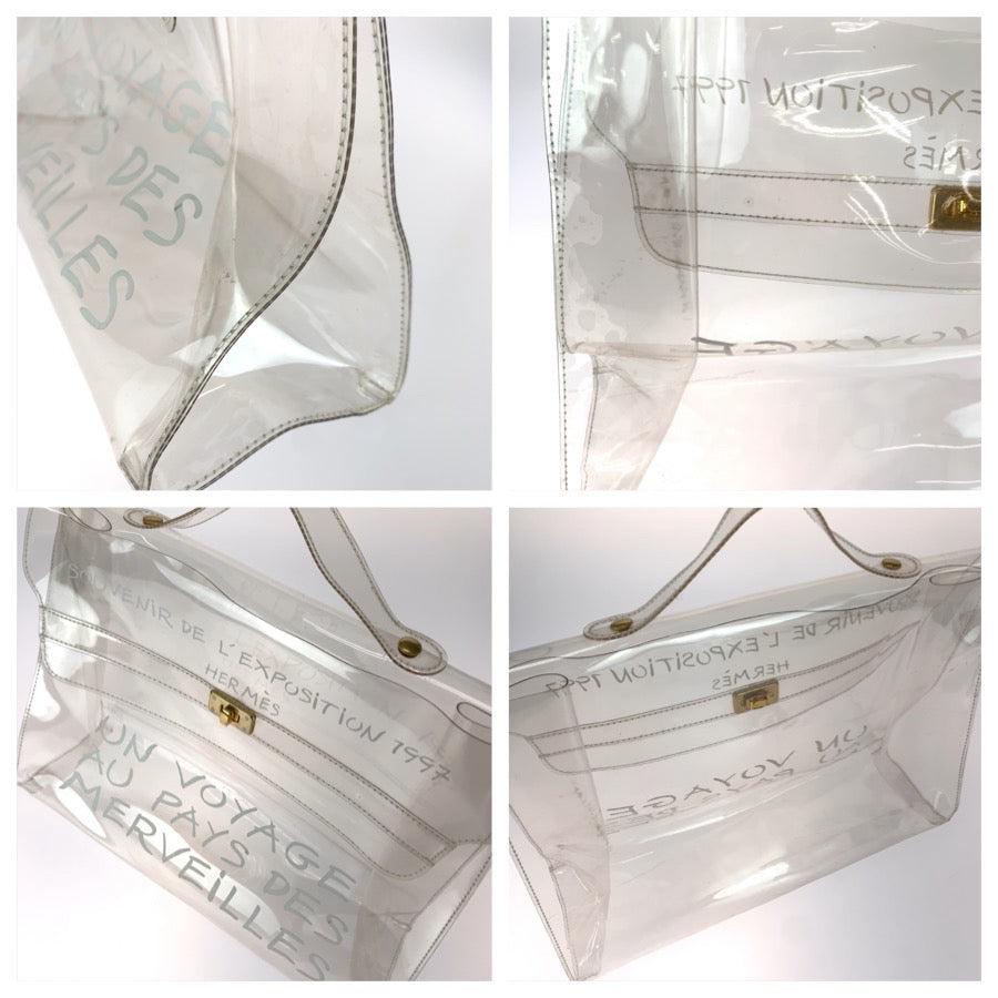 26339
HERMES エルメス ビニールケリー クリア ホワイト ゴールド金具 PVC / ビニール / メッキ ハンドバッグ レディース ABP38
