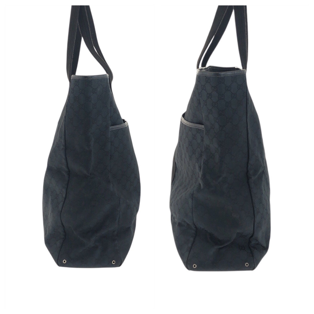 26448
GUCCI グッチ ブラック 黒 シルバー金具 GGキャンバス / レザー 90480 トートバッグ ショルダーバッグ ボストンバッグ メンズ AB48
