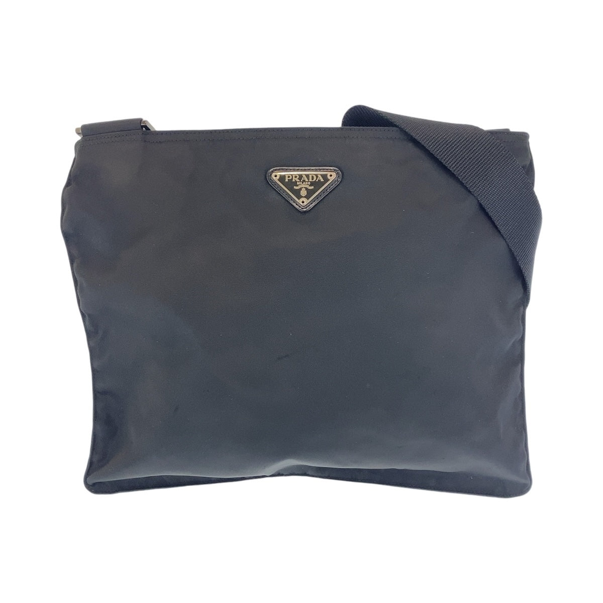 26450
PRADA プラダ テスート 三角ロゴプレート ブラック 黒 シルバー金具 ナイロン ショルダーバッグ サコッシュ メンズ ABP25