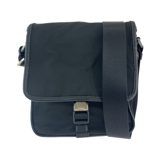 26451
PRADA プラダ テスート 三角ロゴプレート ブラック 黒 シルバー金具 ナイロン ショルダーバッグ メッセンジャーバッグ メンズ AB