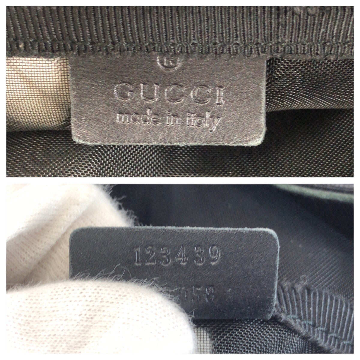 26455
GUCCI グッチ Gロゴ ブラック ホワイト キャンバス 123439 トートバッグ ハンドバッグ メンズ B28