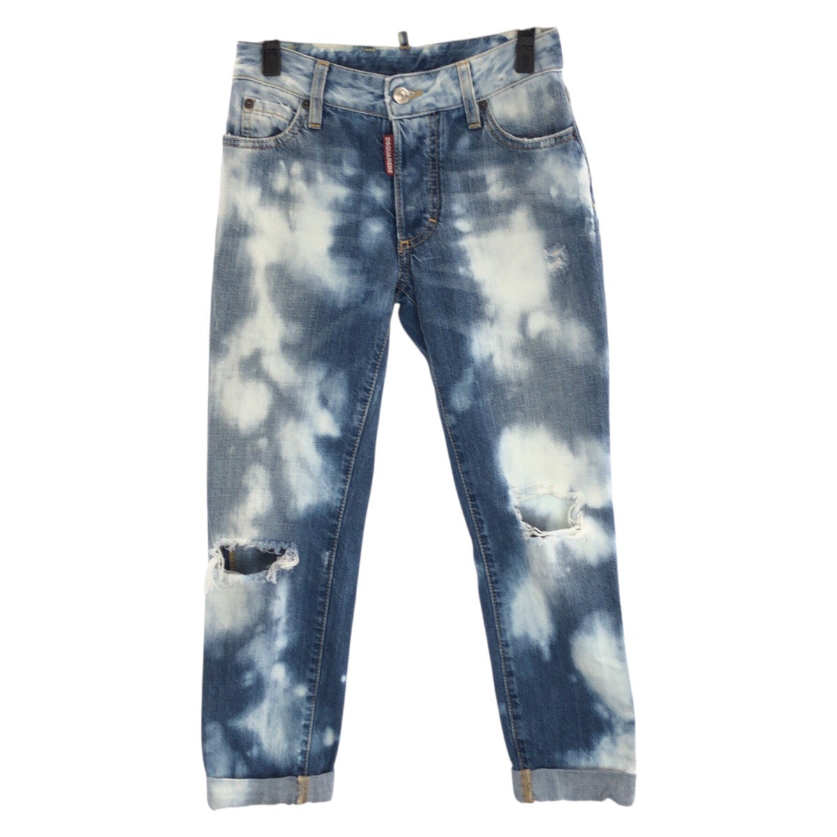 26456
DSQUARED2 ディースクエアード サイズ34 デニム ブルー イエロー コットン デニムパンツ ジーンズ レディース ABP7