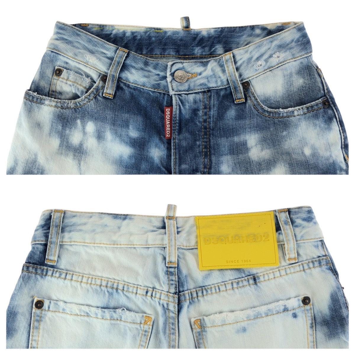 26456
DSQUARED2 ディースクエアード サイズ34 デニム ブルー イエロー コットン デニムパンツ ジーンズ レディース ABP7