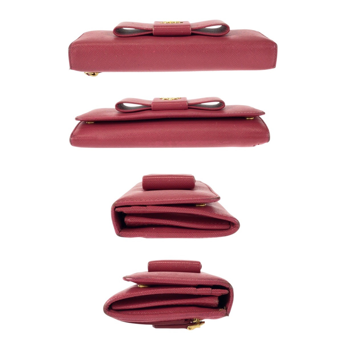 26457
PRADA プラダ サフィアーノ リボン ピンク ゴールド金具 レザー 長財布 ロングウォレット レディース AB18
