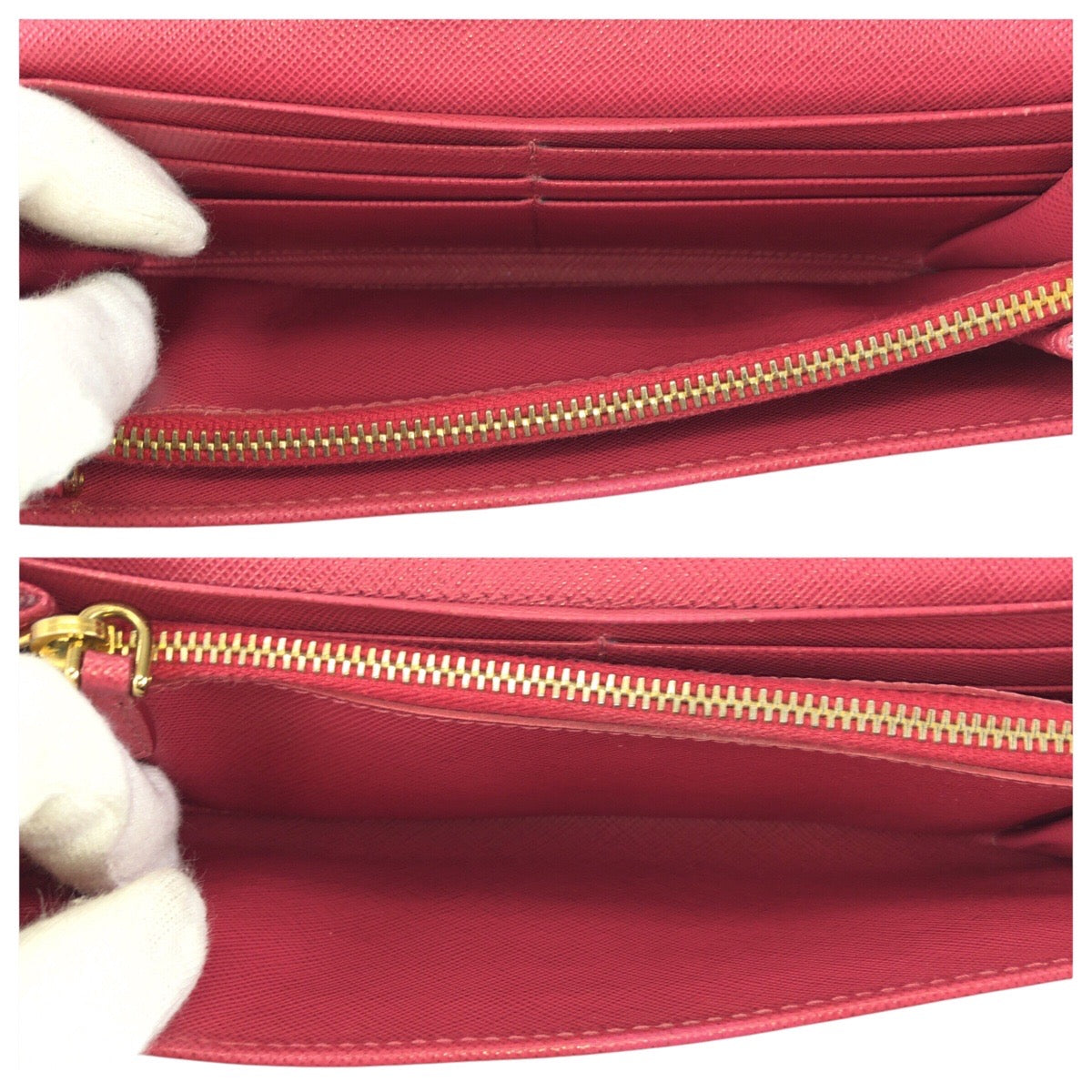 26457
PRADA プラダ サフィアーノ リボン ピンク ゴールド金具 レザー 長財布 ロングウォレット レディース AB18