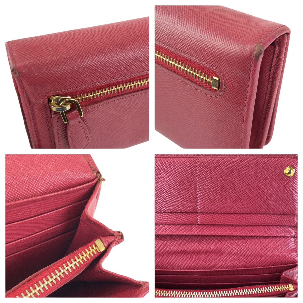 26457
PRADA プラダ サフィアーノ リボン ピンク ゴールド金具 レザー 長財布 ロングウォレット レディース AB18
