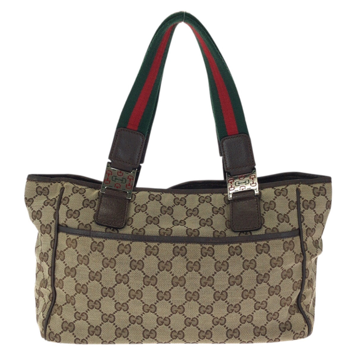 26458
GUCCI グッチ シェリーライン ベージュ ブラウン シルバー金具 GGキャンバス / レザー 145810 トートバッグ ショルダーバッグ レディース AB30