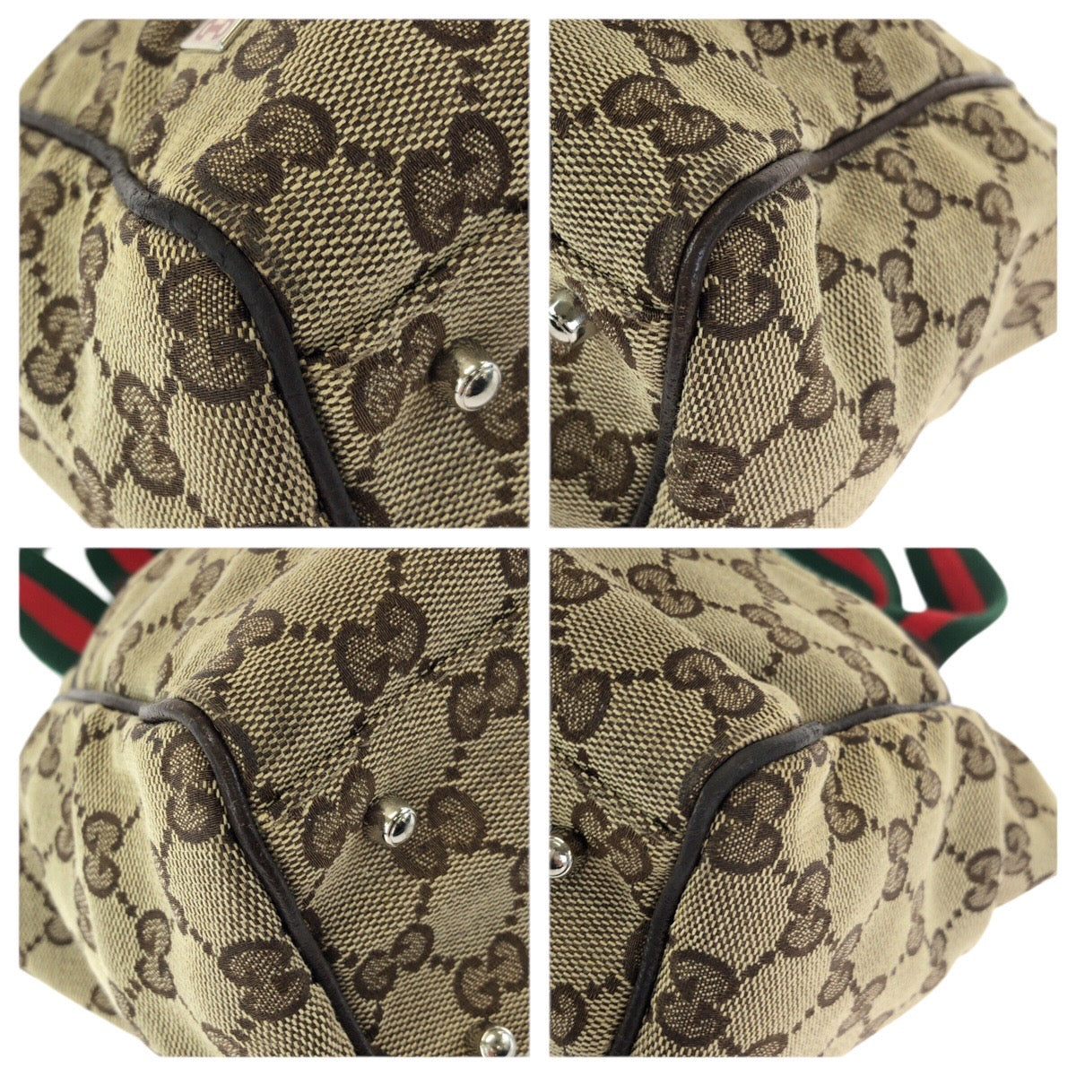 26458
GUCCI グッチ シェリーライン ベージュ ブラウン シルバー金具 GGキャンバス / レザー 145810 トートバッグ ショルダーバッグ レディース AB30