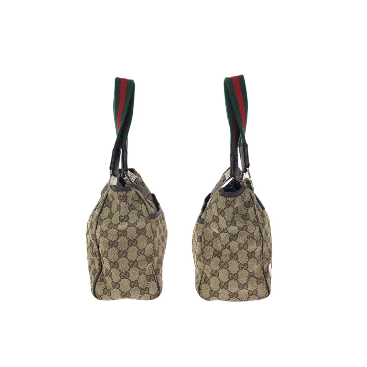 26458
GUCCI グッチ シェリーライン ベージュ ブラウン シルバー金具 GGキャンバス / レザー 145810 トートバッグ ショルダーバッグ レディース AB30