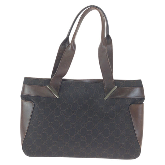 26459
GUCCI グッチ ダークブラウン シルバー金具 GGキャンバス / レザー 73983 トートバッグ ハンドバッグ レディース AB30
