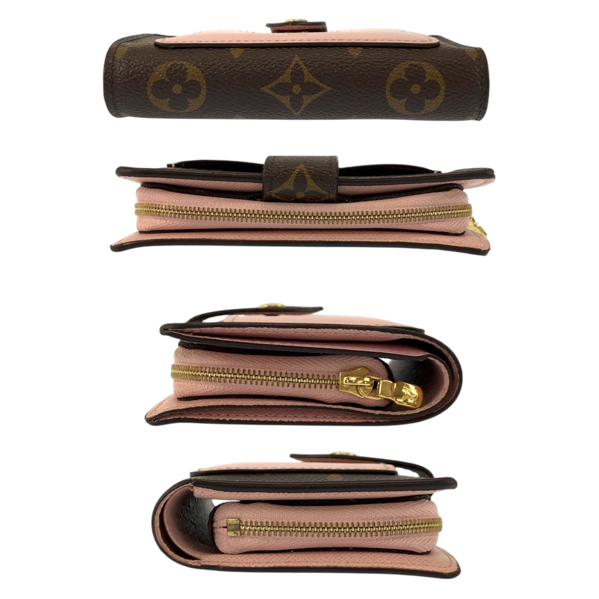 26460
LOUIS VUITTON ルイヴィトン モノグラム ポルトフォイユ ジュリエット ローズバレリーヌ ピンク ブラウン ゴールド金具 PVC M80973 折財布 コンパクトウォレット レディース ABP35