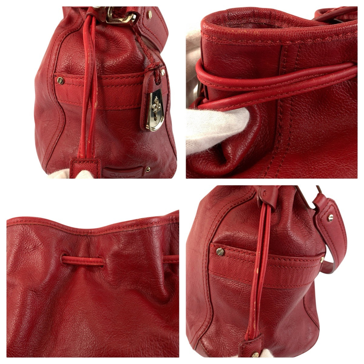 26464
COLE HAAN コールハーン レッド ゴールド金具 レザー B44466 ショルダーバッグ ワンショルダー レディース ABP8