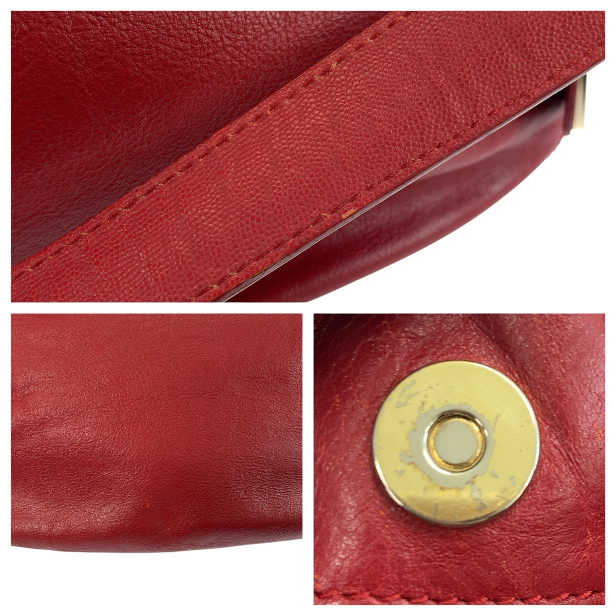 26464
COLE HAAN コールハーン レッド ゴールド金具 レザー B44466 ショルダーバッグ ワンショルダー レディース ABP8