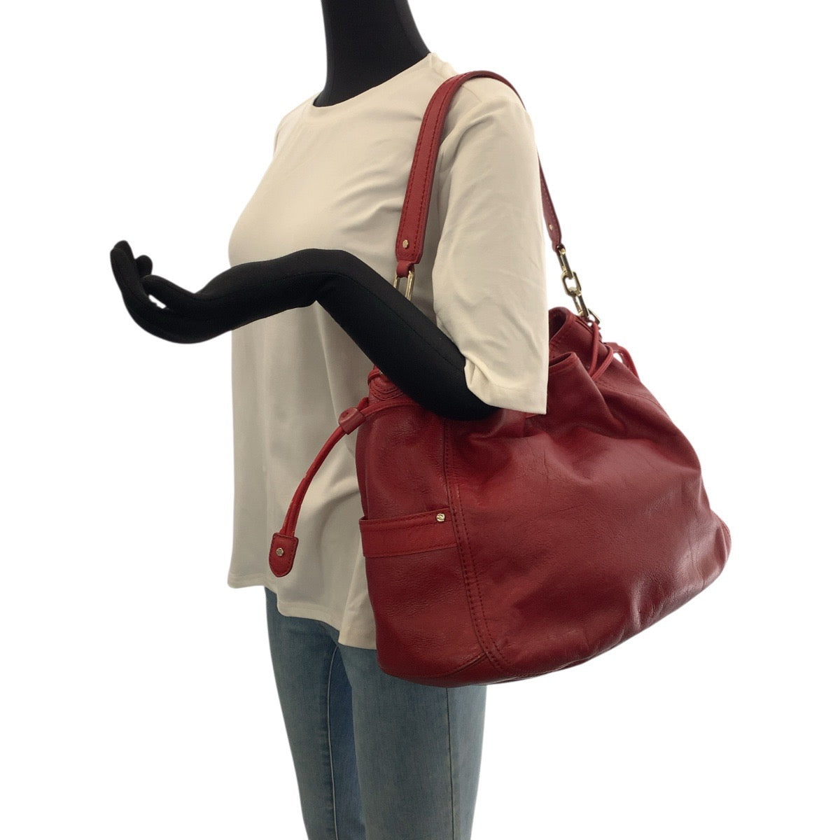 26464
COLE HAAN コールハーン レッド ゴールド金具 レザー B44466 ショルダーバッグ ワンショルダー レディース ABP8