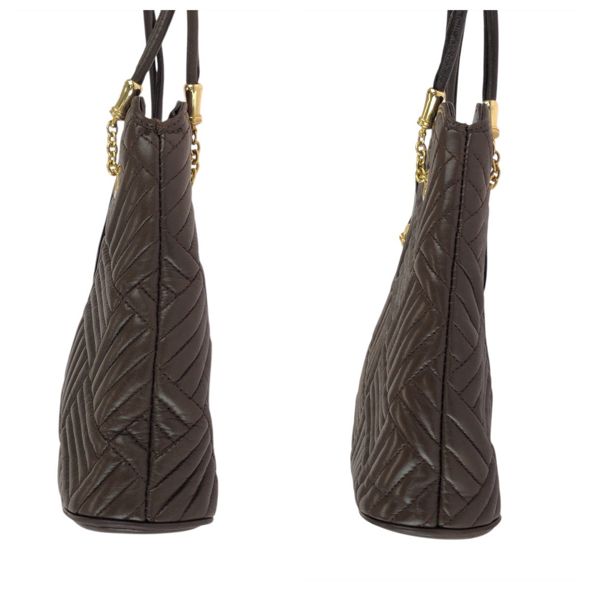 26467
BALLY バリー ヴィンテージ キルティング ブラウン ゴールド金具 レザー チェーンショルダーバッグ レディース ABP21
