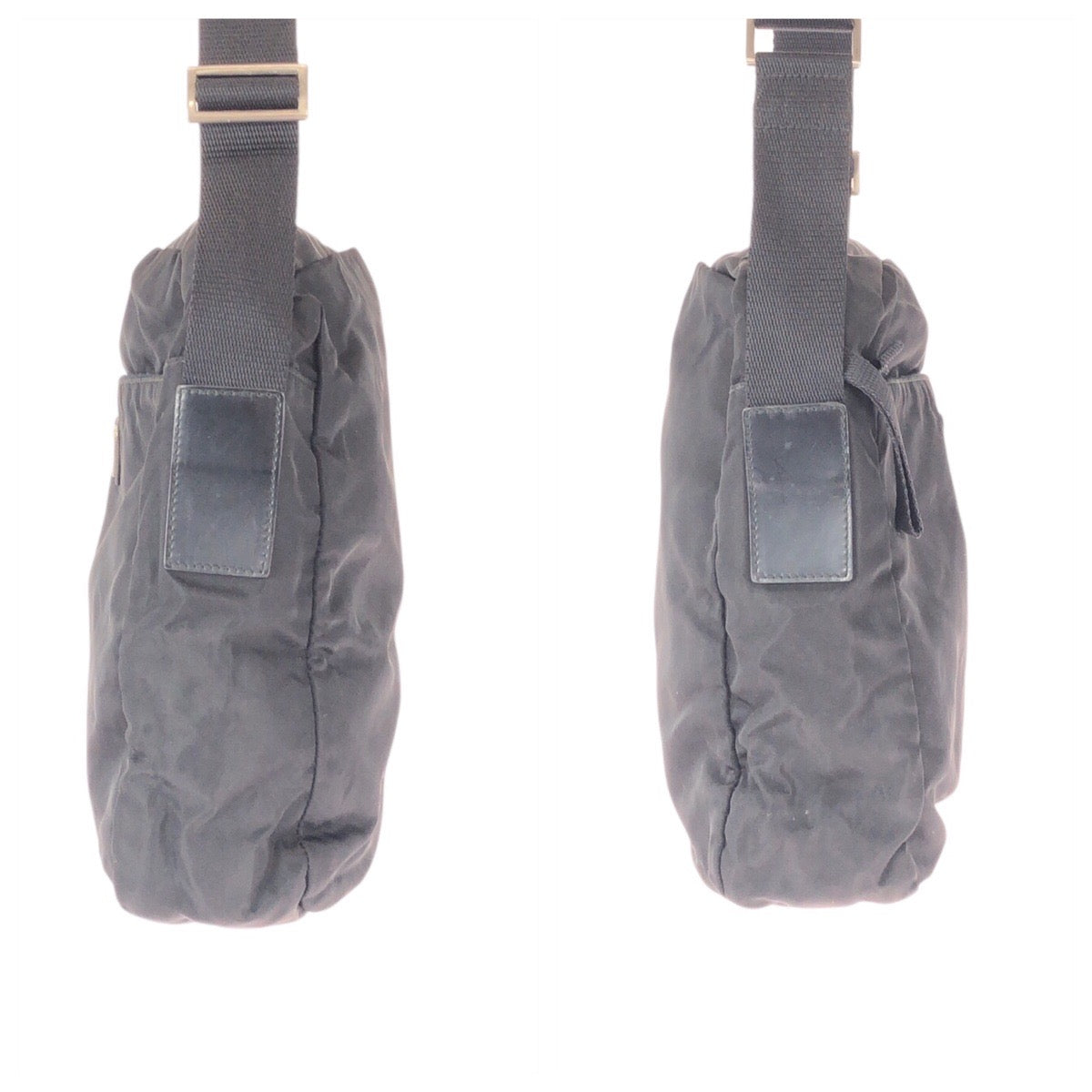 26473
PRADA プラダ テスート 三角ロゴプレート ブラック 黒 シルバー金具 ナイロン ショルダーバッグ ポシェット メンズ ABP35