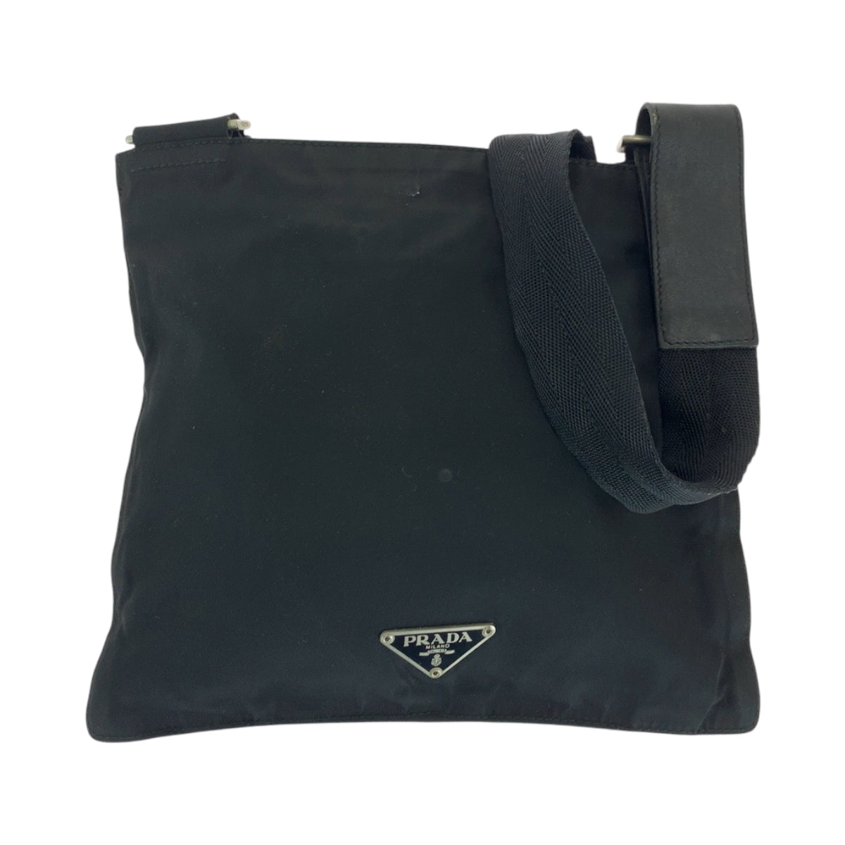 26478
PRADA プラダ テスート 三角ロゴプレート ブラック 黒 シルバー金具 ナイロン ショルダーバッグ メッセンジャーバッグ メンズ AB29