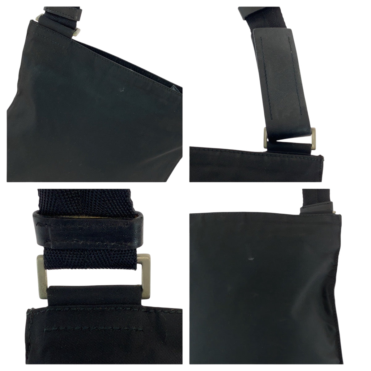 26478
PRADA プラダ テスート 三角ロゴプレート ブラック 黒 シルバー金具 ナイロン ショルダーバッグ メッセンジャーバッグ メンズ AB29